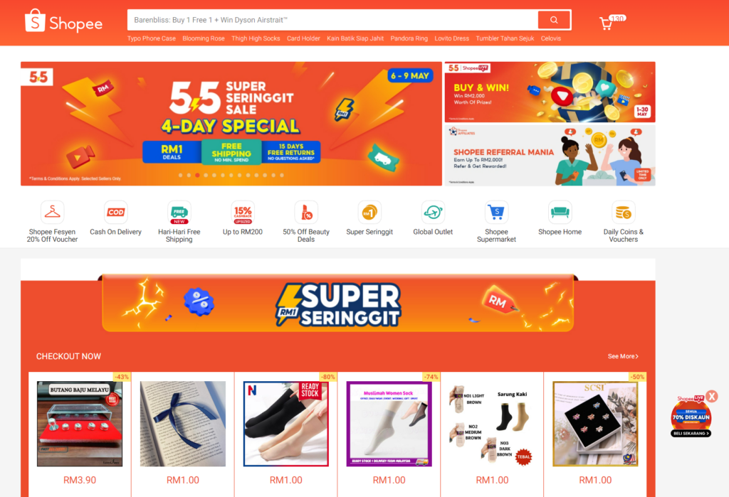 Shopee homepage