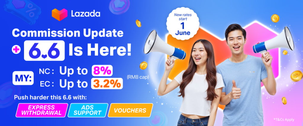 Bonus commissions for Lazada Malaysia affiliate program