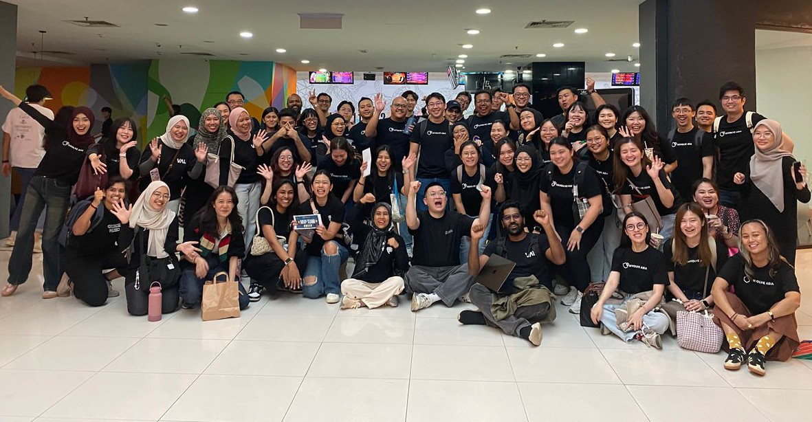 Team working together in office